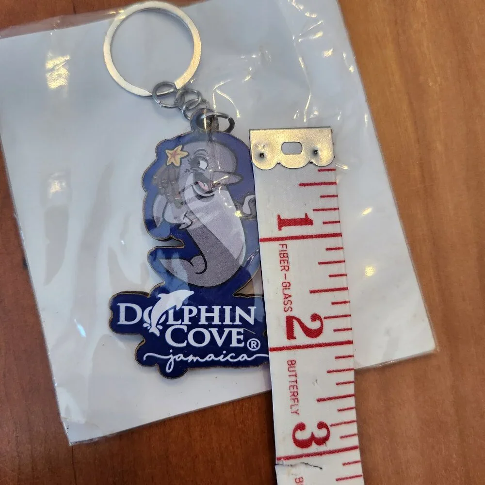 Dolphin Cove Jamaica 🇯🇲 Souvenir‎ Keychain - Wood Mascot Charm